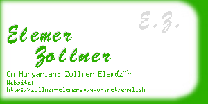 elemer zollner business card